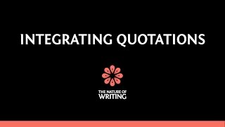 Integrating Quotations  Essay Writing [upl. by Elsa]