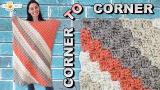 C2C Corner To Corner Baby Blanket  Rectangle Crochet Pattern amp Tutorial [upl. by Kcired]