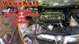 Vauxhall Corsa D 13 Diesel Injector change and Coding [upl. by Namref]