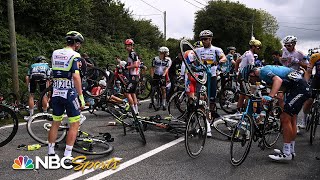 2021 Tour de France crash compilation  Cycling on NBC Sports [upl. by Lovmilla]