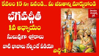 Bhagavad Gita 1st Chapter Learning Video Telugu Lyrics with Meaning 1  Hindu Temples Guide [upl. by Saval688]