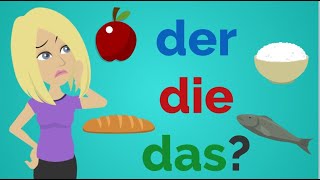 Deutsch lernen  Quiz Artikel der die oder das  Dialog Einladung  Wortschatz Lebensmittel [upl. by Nahgam322]