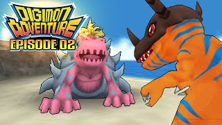 Digimon Adventure  Ep 2 quotExplosive Evolution Greymonquot PSPENG [upl. by Coltson30]