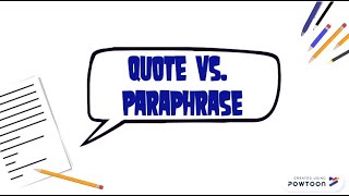 Quote vs Paraphrase Using Research Effectively [upl. by Anthe278]