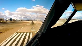 Airbus A321 Cockpit View  Takeoff amp Landing LAXLAS [upl. by Shirline432]