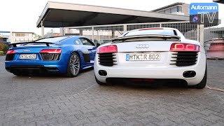 Audi R8 V8 vs V10 PLUS  pure SOUND 60FPS [upl. by Nylzor]