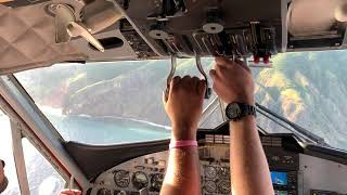 Winair Cockpit view Landing at Saba SABTNCS [upl. by Hastings]