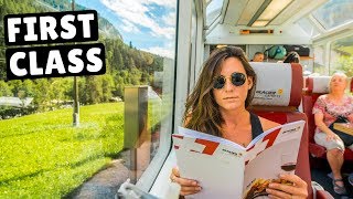 FIRST CLASS GLACIER EXPRESS TRAIN worth 300 for an 8 hour train ride [upl. by Ettegirb]