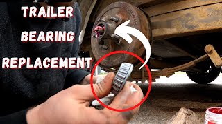 How To Replace Trailer Wheel Bearing START to FINISH  How To Set and Repack Wheel Bearings [upl. by Ahsinyar]