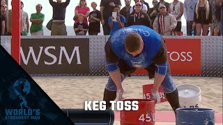 2014 Worlds Strongest Man  Keg Toss [upl. by Ifen]