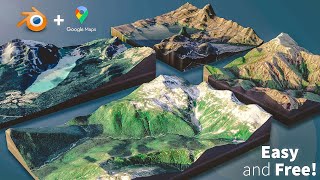 How to Create 3D Terrain with Google Maps and Blender [upl. by Llednahc]