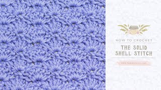 How To Crochet The Solid Shell Stitch  Easy Tutorial by Hopeful Honey [upl. by Nosidda396]