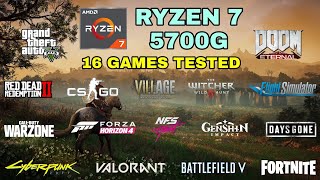 Ryzen 7 5700G Vega 8  16 Games Tested in 2021  NO Dedicated GPU [upl. by Dann]