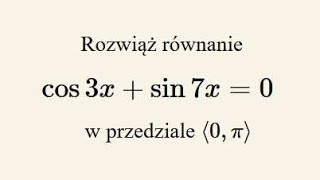 Poziom rozszerzony  rozwiąż równanie trygonometryczne [upl. by Tu]