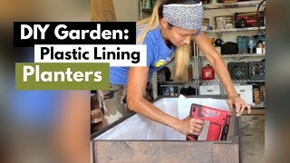 Lining Wood Planter  DIY Garden [upl. by Emyam766]