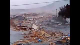 2011 Japan Tsunami ascending the river in Kesennuma extended [upl. by Halle]