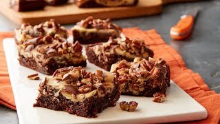 Turtle Cheesecake Brownies  Betty Crocker Recipe [upl. by Elisee748]