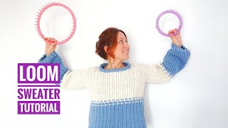 How to Loom Knit a Winter Sweater DIY Tutorial [upl. by Rebmetpes845]