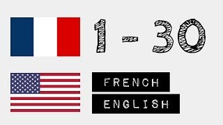 Numbers from 1 to 30  French  English [upl. by Jasun]