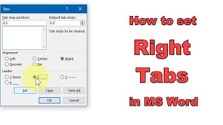 How to set right tabs in Microsoft Word [upl. by Iridis]