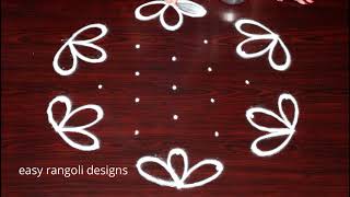 Traditional Indian Art rangoli amp kolam designs with 7 dots  muggulu [upl. by Grochow]