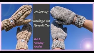 Handschuhe stricken  Teil 2  Fäustling stricken [upl. by Pacificia478]