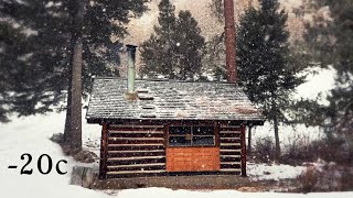 20C BITTER COLD Winter Night In A Snowy Log Cabin [upl. by Jeddy]