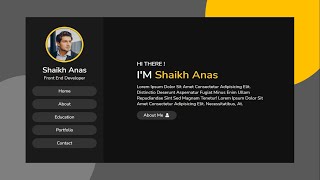 Create A Responsive Personal PORTFOLIO Website Design Using  HTML CSS JS   Step By Step [upl. by Baun]