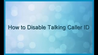 Panasonic  Telephones  Function  How to Disable Talking Caller ID [upl. by Inaj]