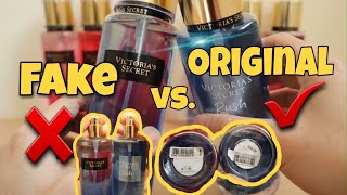 VICTORIAS SECRET FAKE VS ORIGINAL  FRAGRANCE MIST  MORE THAN 10 THINGS TO IDENTIFY 😱😱😱 [upl. by Notloc]