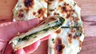 Deliciousnessly  Gozleme Recipe Spinach abd Feta Gozleme Recipe Turkish Gozleme Recipe [upl. by Rem521]