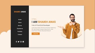 Create A Responsive PERSONAL PORTFOLIO Website Design Using  HTML CSS JS   From Scratch [upl. by Anha]