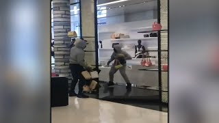 Brazen robbery at Chanel store in NYC caught on camera [upl. by Eidna159]