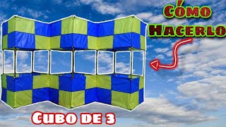 Cómo Hacer un IMPRESIONANTE Papalote Triple Cubo Parte 12 [upl. by Lucic]