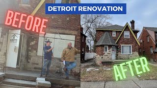 Before and After Complete Detroit Home Renovation  Bizarre Basement Floor and Some Mushy Walls [upl. by Acinomaj]