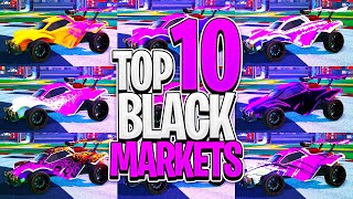 TOP 10 BLACK MARKET DECALS On Rocket League [upl. by Allianora]