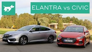 2017 Hyundai Elantra Sport vs 2017 Honda Civic Turbo Comparison Review [upl. by Noami314]