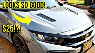 How To Universal Hood Vents for 25 10th Gen Civic [upl. by Burgess]