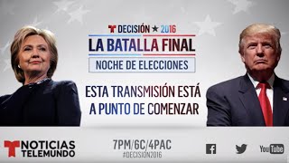 Noche de Elecciones y Resultados 2016 H Clinton vs D Trump  Noticias  Noticias Telemundo [upl. by Anitsyrhc945]