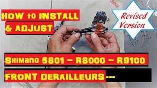 Shimano 5801 R8000 and R9100 front derailleur install [upl. by Bamford133]