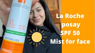 The BEST SPF 50 for face with make up  La Roche Anthelios Mist  Pharmacist review [upl. by Yenruoc211]