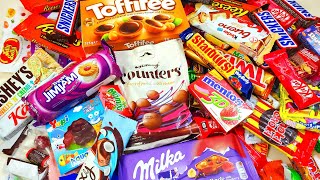 Snack Opening New galaxy chocolates milka starburts candy Toffifee Hershey’s Twix [upl. by Akimehs]