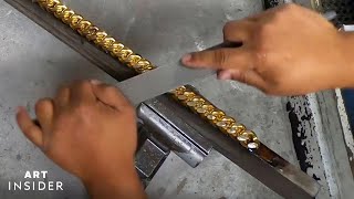 How A Goldsmith Creates A 14Karat Gold Cuban Link Chain [upl. by Ocram642]