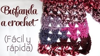 Cómo tejer Bufanda a crochet fácil y rápida [upl. by Kcirret]