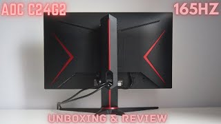 AOC C24G2 165HZ Monitor Unboxing amp Review [upl. by Eelrebma274]