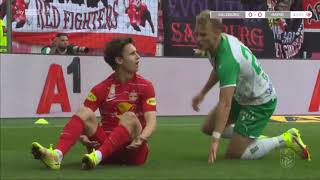 Brenden Aaronson vs Rapid Wien 1 Goal [upl. by Neelrahc]