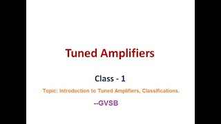 Tuned Amplifiers  Introduction  Classifications  Electronic Circuit Analysis  JNTUA R15 [upl. by Myk]