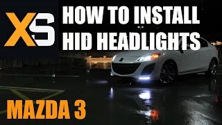 DIY HID Xenon Install Mazda 3 20032009 [upl. by Llehsor]