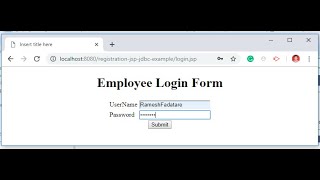 Login Form using JSP  Servlet  JDBC  MySQL Example [upl. by Ateerys]