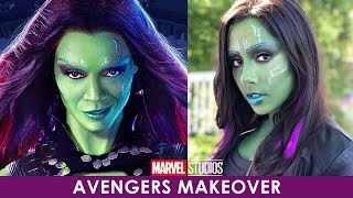 Makeup Transformation Gamora From Avengers Infinity War [upl. by Ammamaria]